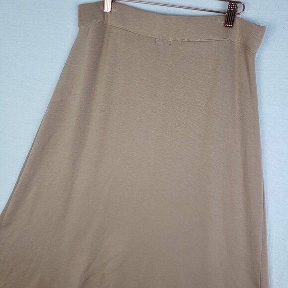 Bleusalt Maxi Skirt A-line Beige Tan Neutral Soft Stretchy Lagenlook size XL - Picture 8 of 9